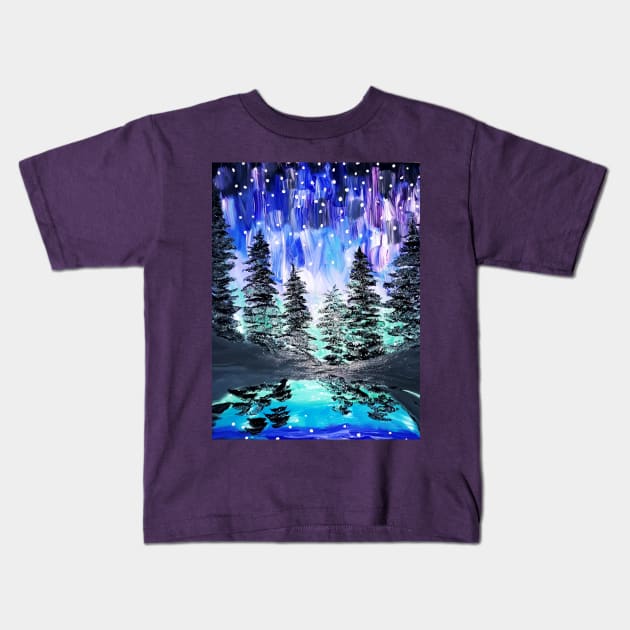 Aurora Borealis Northern Lights Kids T-Shirt by Oregon333